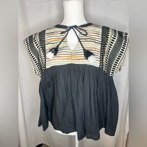 THML Bohemian Black and Multicolor Women's Top